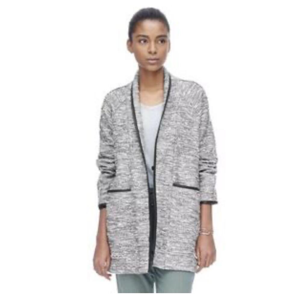 Rebecca Taylor Transitional Tweed Mid Length Jacket Black & White 4